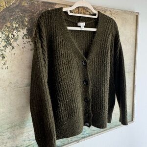 Topshop Dark Green Cardigan